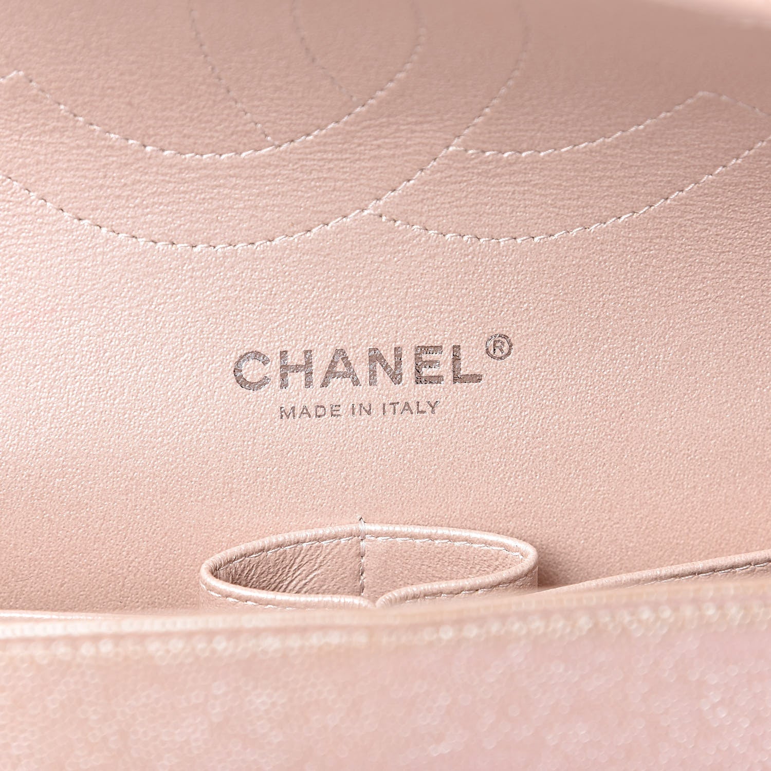 Chanel Metallic Caviar Chevron Quilted Jumbo Double Flap Light Gold 6 of 11