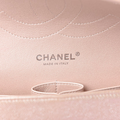 Chanel Metallic Caviar Chevron Quilted Jumbo Double Flap Light Gold 6 of 11
