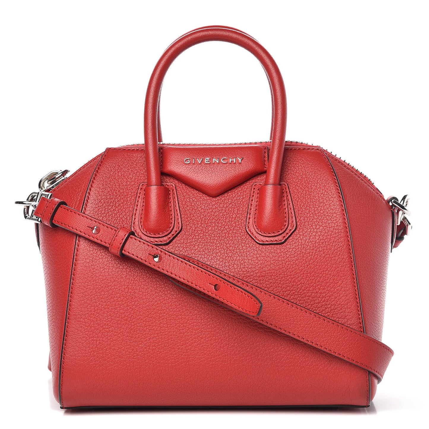 Sugar Goatskin Mini Antigona Bright Red