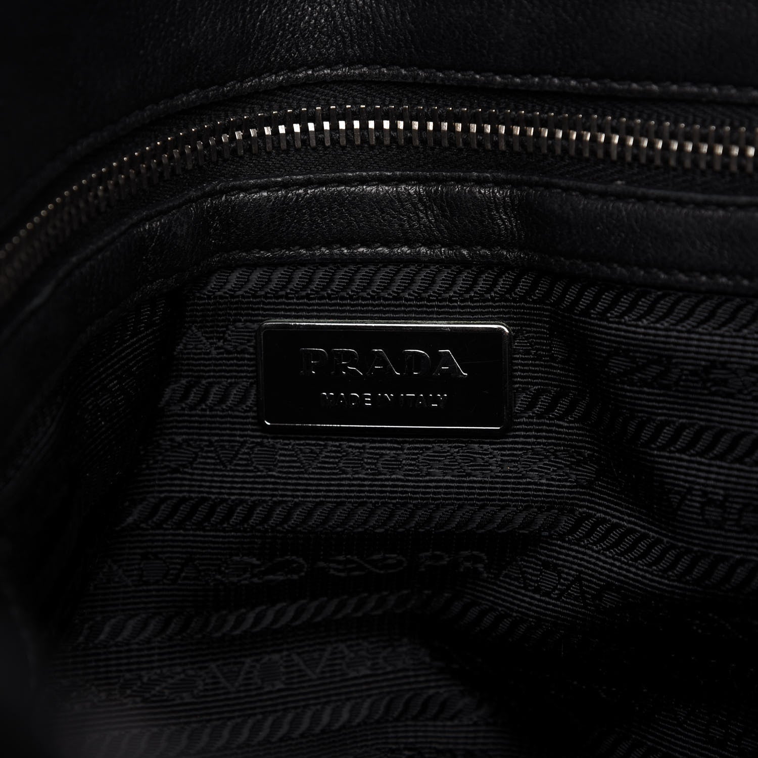 Prada Tessuto Nylon Nappa Braided Gaufre Shopping Satchel Black 8 of 10