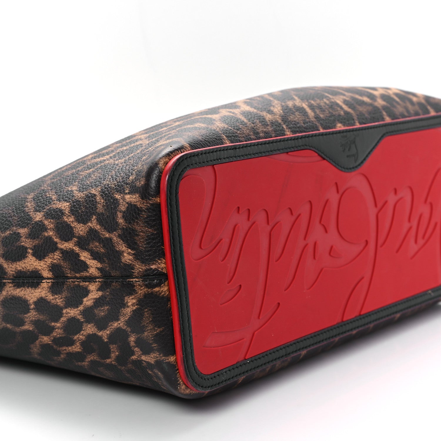 Christian Louboutin Calfskin Degrade Leopard Print Spikes East West Cabata Tote Black Multi 10 of 12
