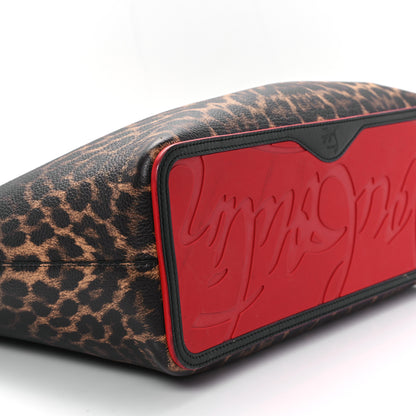 Christian Louboutin Calfskin Degrade Leopard Print Spikes East West Cabata Tote Black Multi 10 of 12