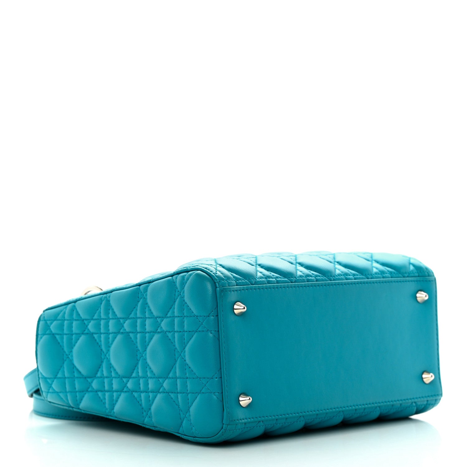 Christian Dior Lambskin Cannage Medium Lady Dior Blue 4 of 14