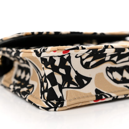 Chanel Canvas Check Flag Printed CC Clutch With Chain Beige Multicolor 10 of 12