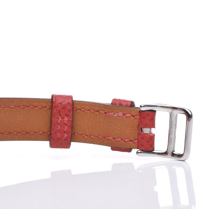 Hermes Stainless Steel Epsom 25mm Slim d'Quartz Watch Rouge Casaque 7 of 9