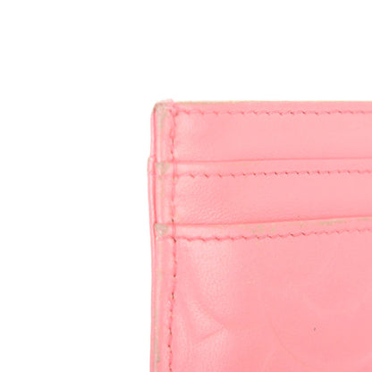 Chanel Lambskin Camellia Embossed Card Holder Pink 13 of 13