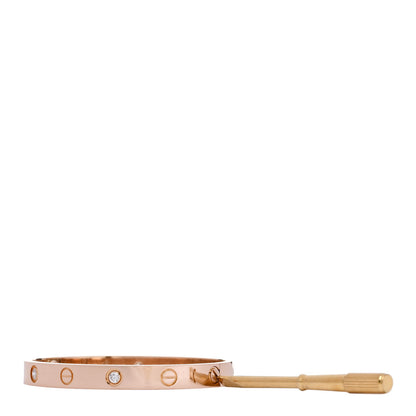 Cartier 18K Pink Gold 4 Diamond LOVE Bracelet 16 3 of 8
