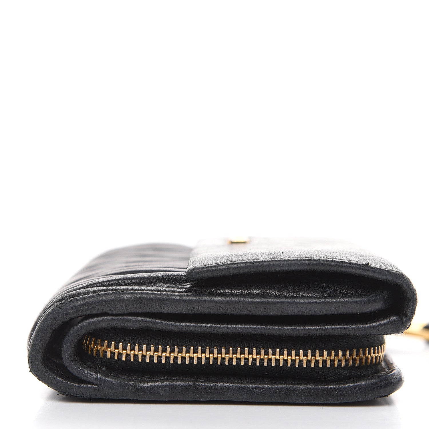 Miu Miu Nappa Matelasse Tri-Fold Flap Wallet Black 16 of 21