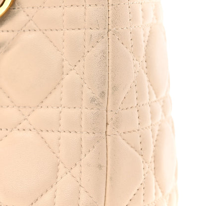 Christian Dior Lambskin Cannage Medium Lady Dior Beige 13 of 22