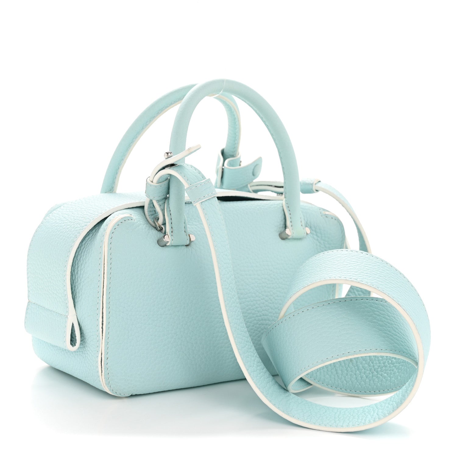 Delvaux Taurillon Soft Mini Cool Box Satchel Light Blue 3 of 13