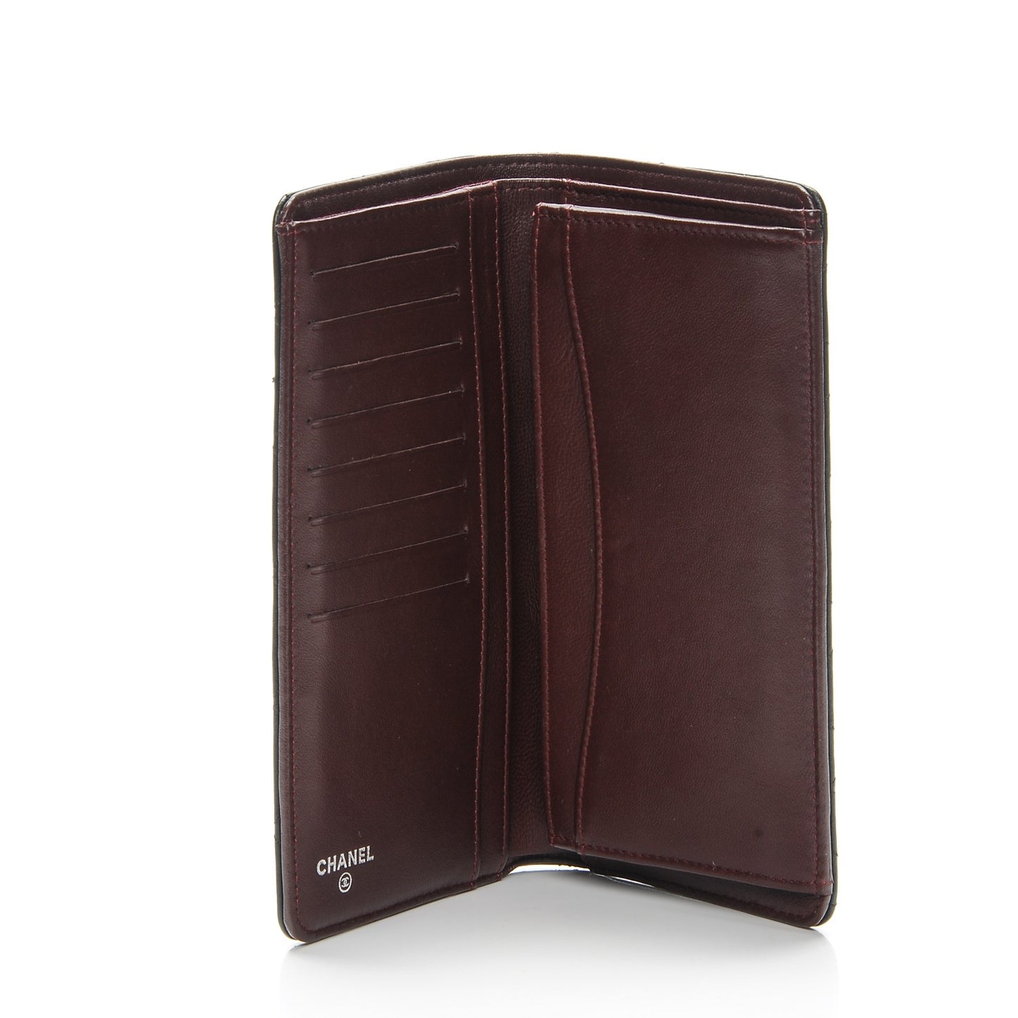 Lambskin Quilted Yen Wallet Black