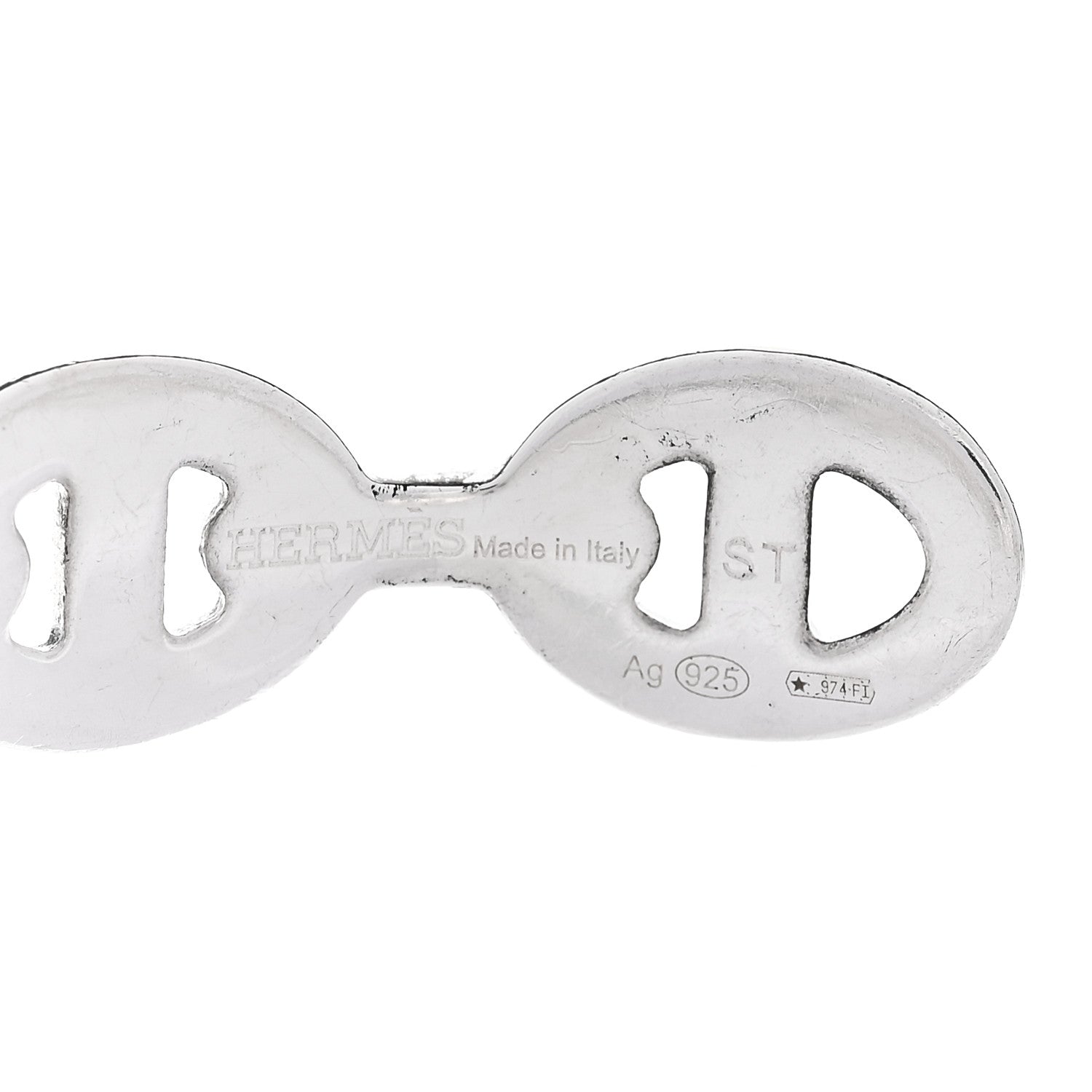 Hermes Sterling Silver MM Chaine d'Ancre Enchainee Cuff Bracelet ST 3 of 4