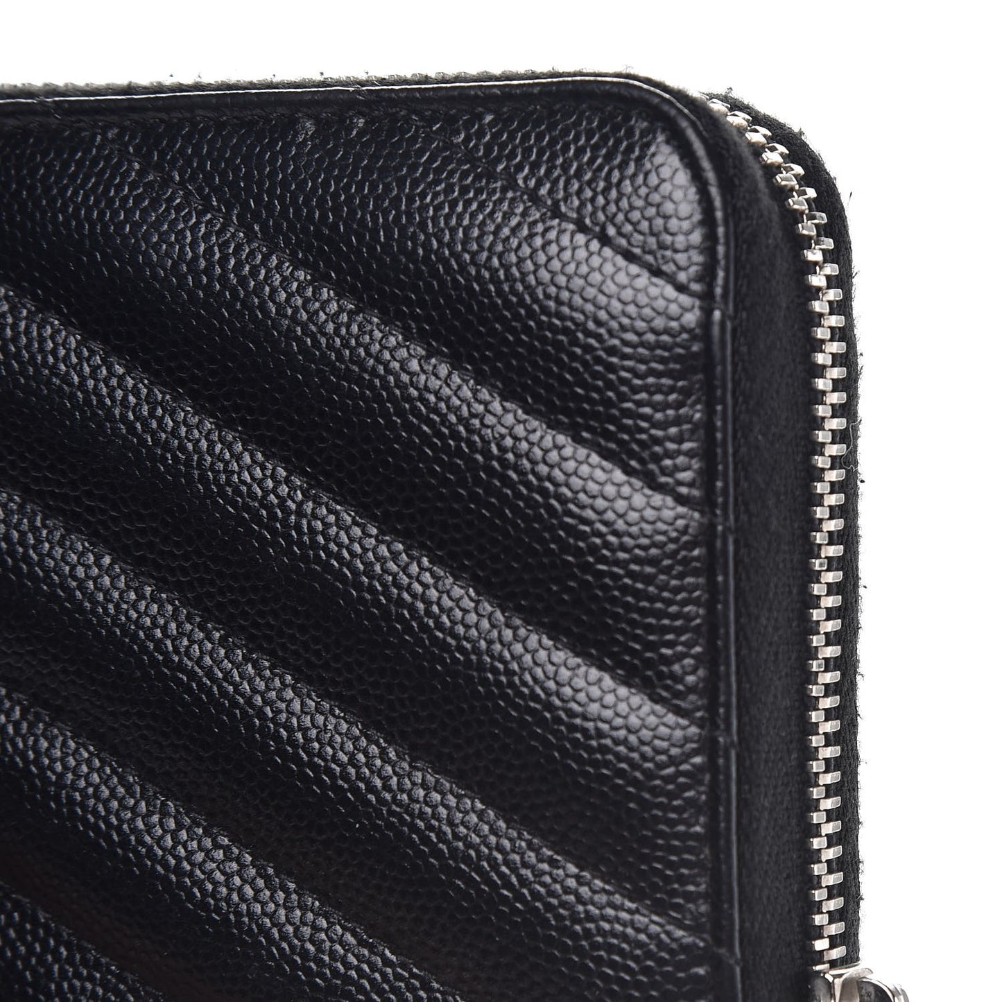 Grain De Poudre Matelasse Chevron Monogram Zip Around Wallet Black