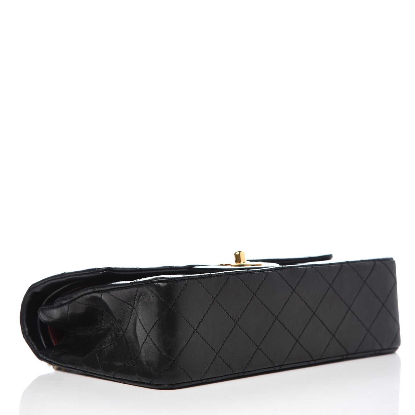 Lambskin Quilted Small Double Flap Black