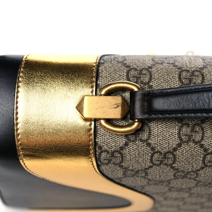 Gucci Nappa GG Supreme Monogram Medium Osiride Top Handle Bag Black Oro Vecchio Beige Ebony 16 of 16