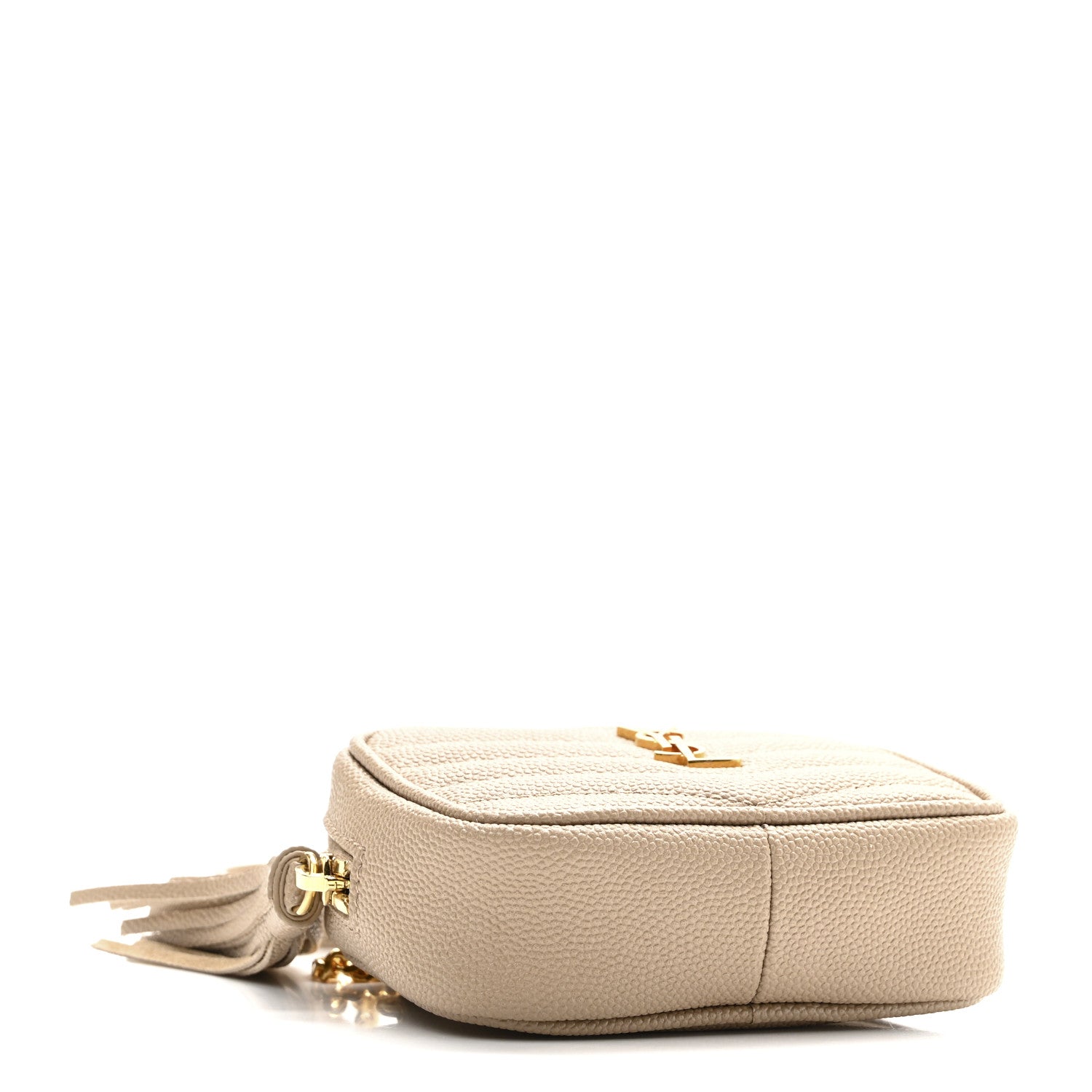 Saint Laurent Grain De Poudre Matelasse Monogram Baby Lou Camera Bag Dark Beige 4 of 10