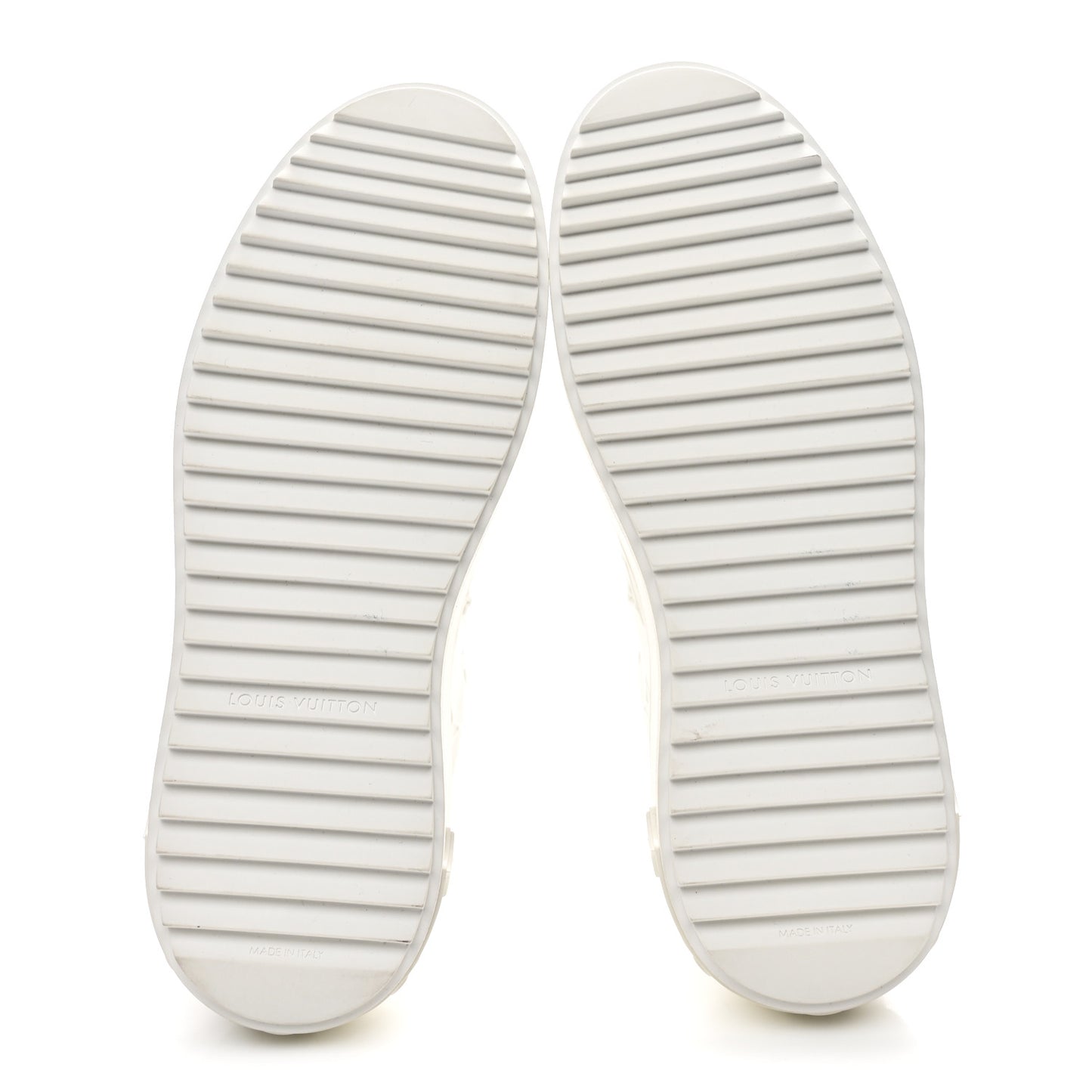 Calfskin Monogram Debossed Time Out Sneakers 37.5 White