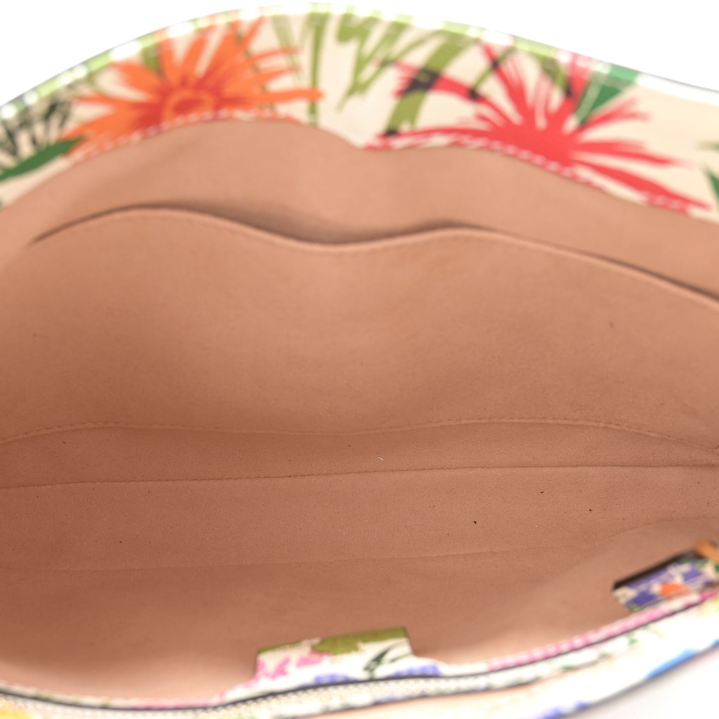 X KEN SCOTT New Shangai Calfskin Jardin D'Avril Floral Print Small Jackie 1961 Hobo Ivory Pink