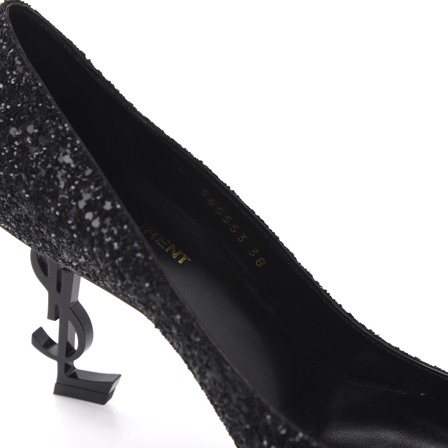 Saint Laurent Glitter Opyum 85 Pumps 38 Black 8 of 9