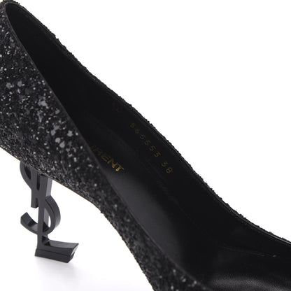 Saint Laurent Glitter Opyum 85 Pumps 38 Black 8 of 9