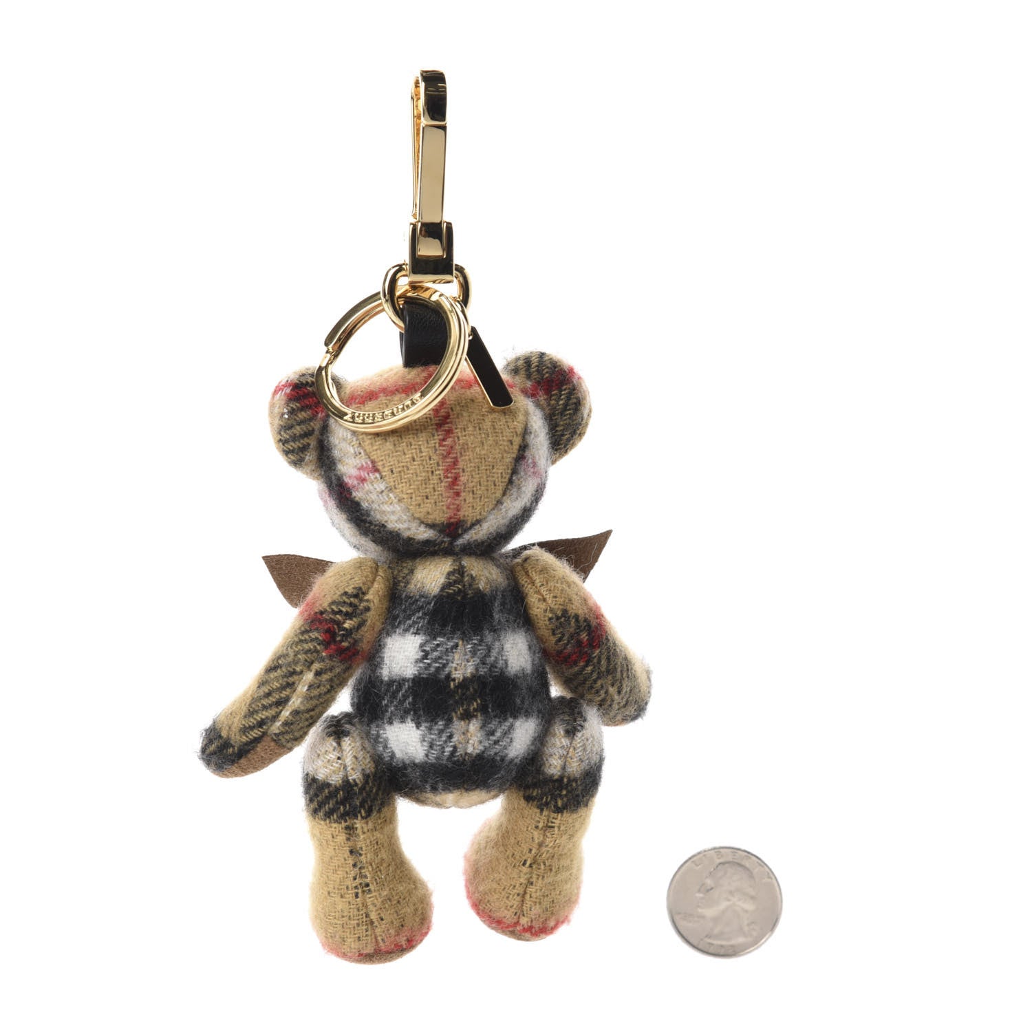 Burberry Cashmere Vintage Check Thomas Bear Bag Charm Antique Yellow 2 of 3
