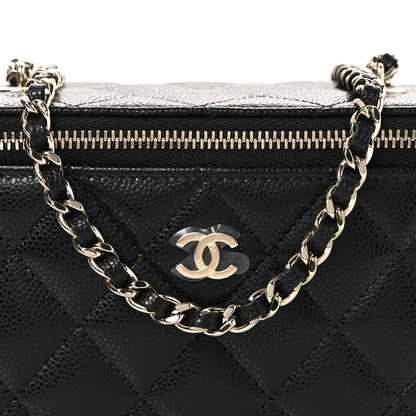 Chanel Caviar Quilted Small Vanity Case With Chain Black Black 8 of 14