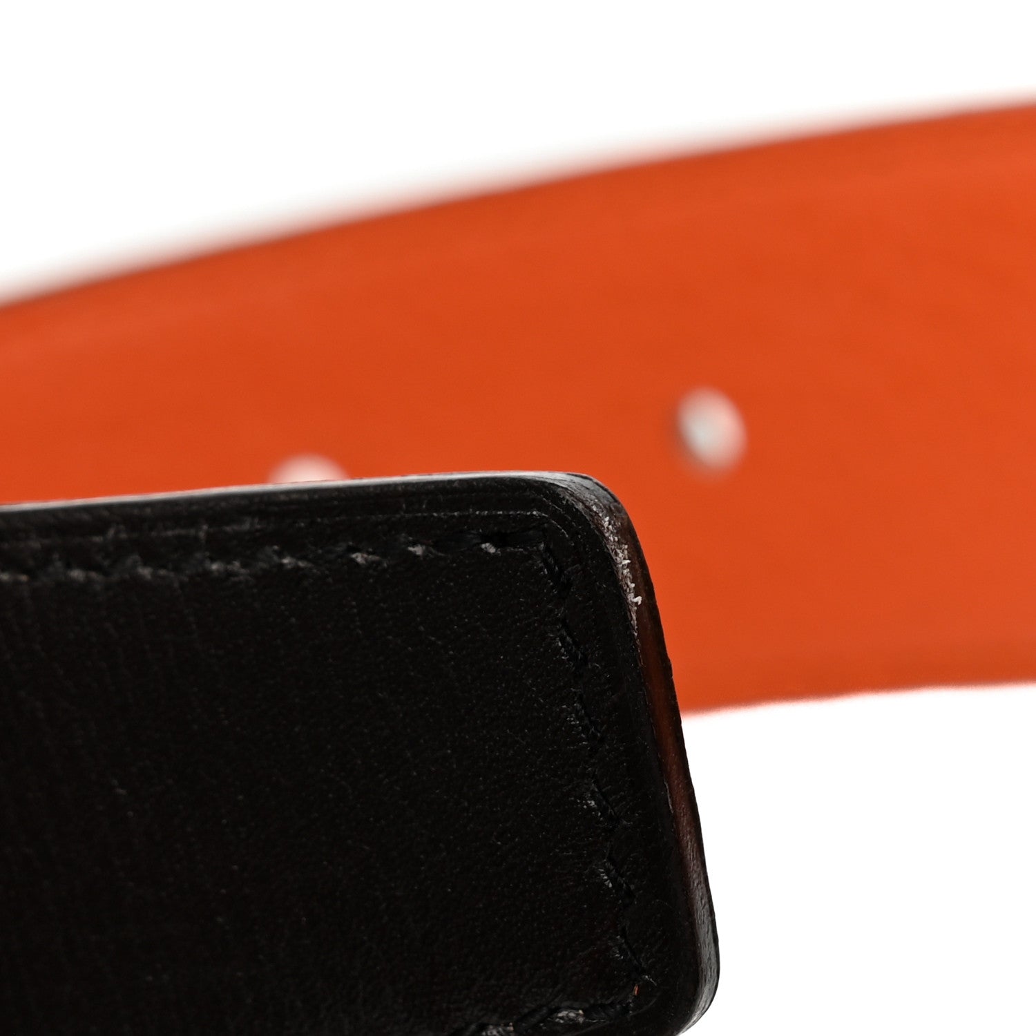Hermes Box Togo 32mm Guilloche H Belt 90 36 Black Orange 9 of 10