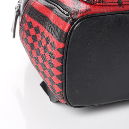 MCM Visetos Baroque Print Small Stark Backpack Black Red 5 of 9