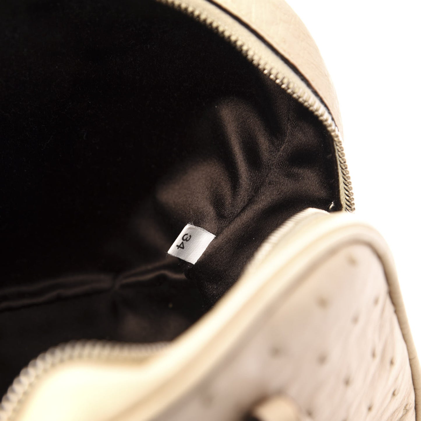 Ostrich Mini Bowling Bag Beige