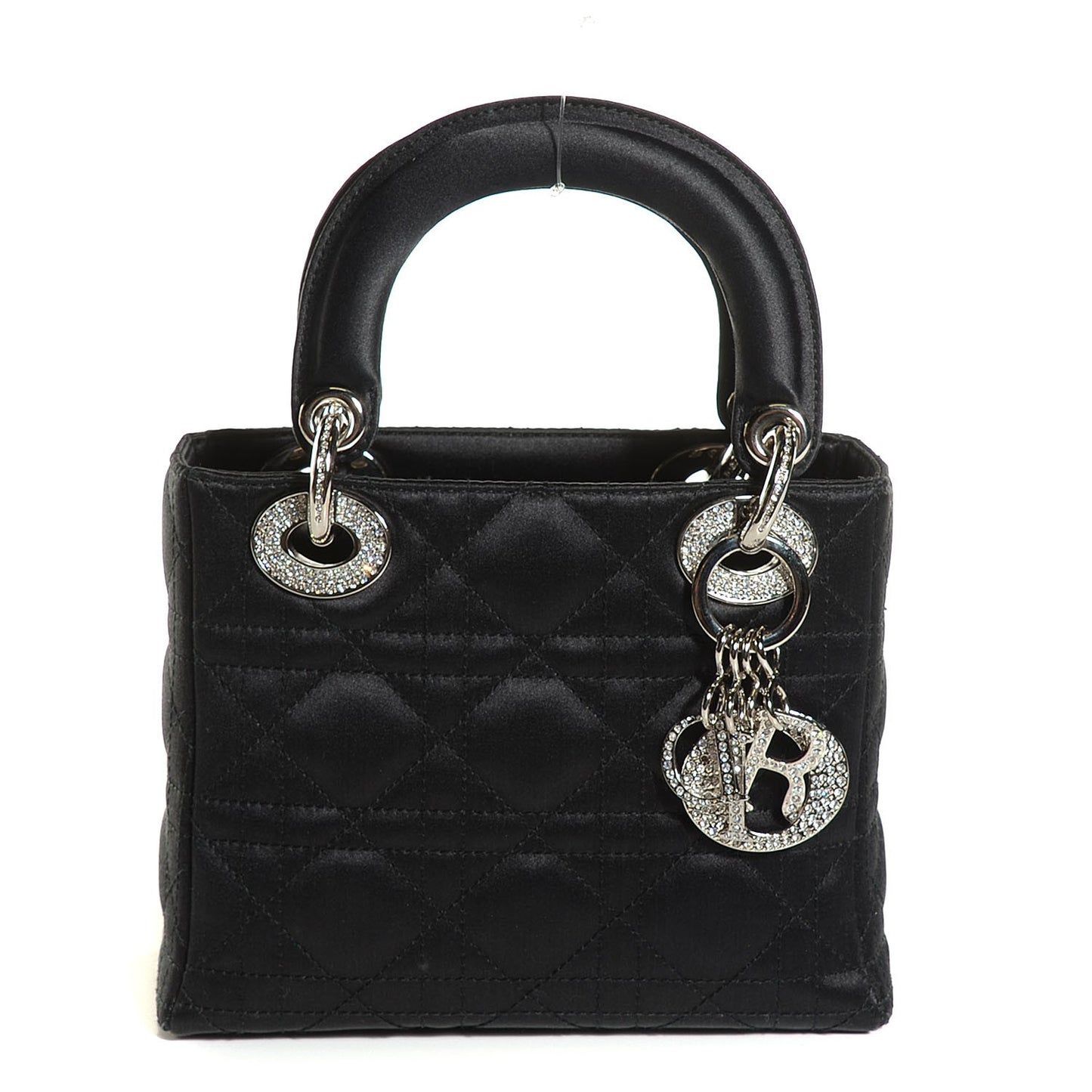 Satin Swarovski Crystal Cannage Mini Lady Dior Black