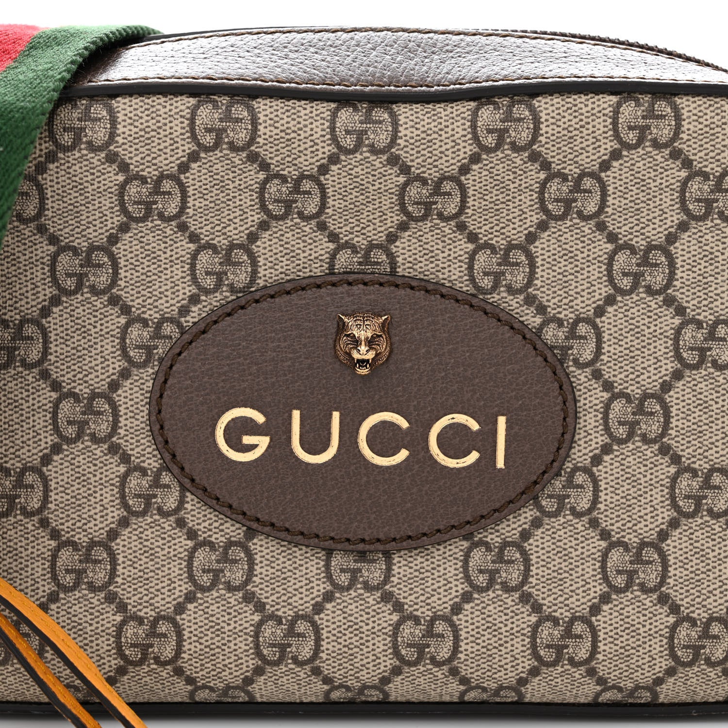 Gucci GG Supreme Monogram Web Neo Vintage Shoulder Bag Beige New Acero Crop 7 of 9