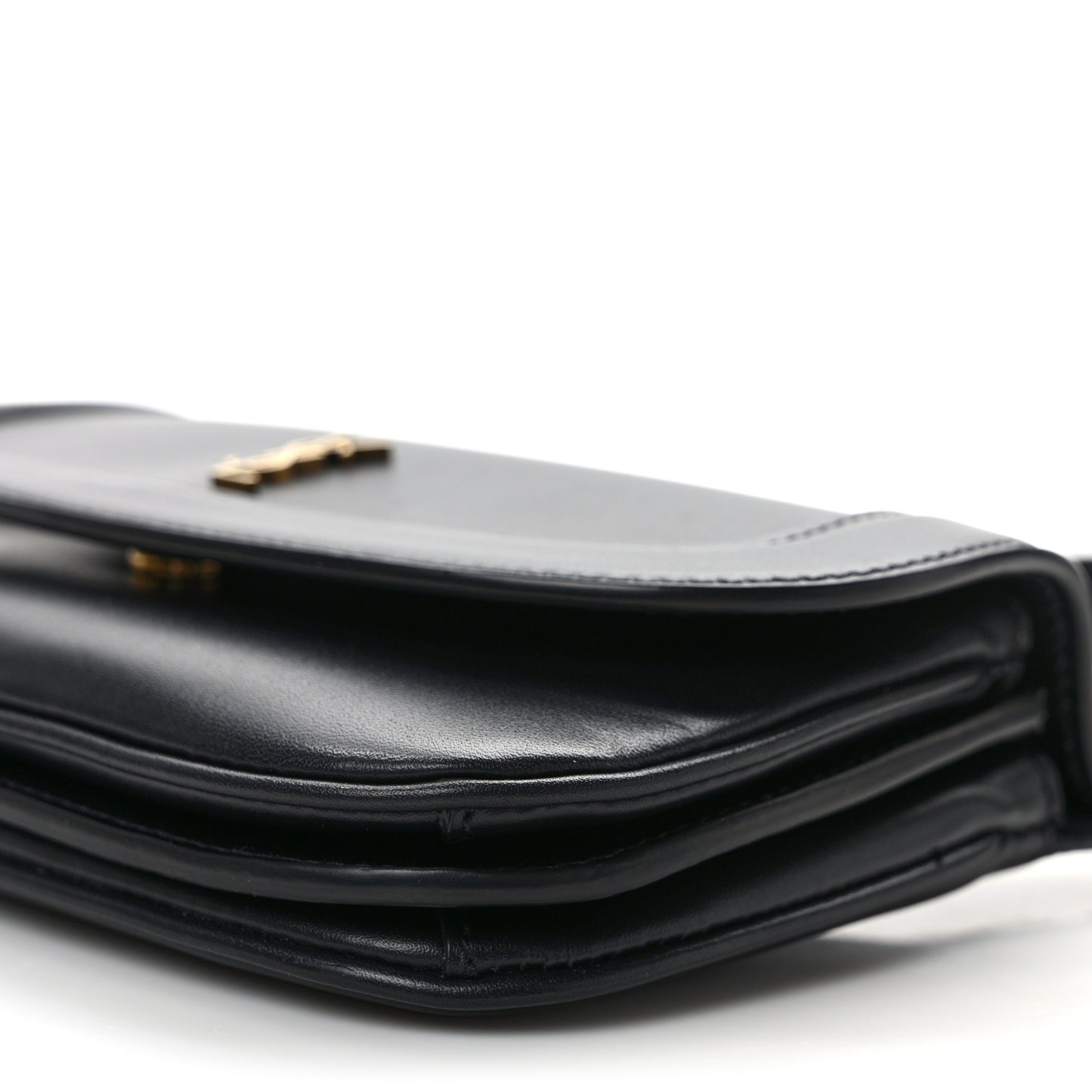 Smooth Calfskin Small Charlie Shoulder Bag Black