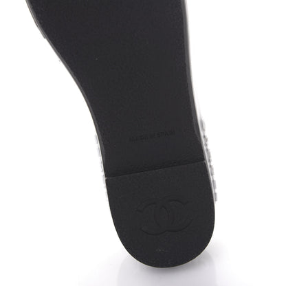 Chanel Lambskin Quilted CC Espadrille Slip On Sandals 38 Black 7 of 10