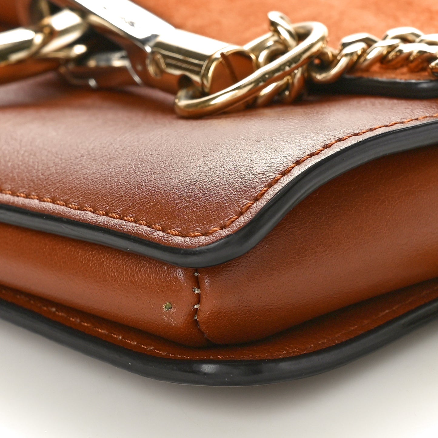 Suede Calfskin Small Faye Shoulder Bag Tobacco