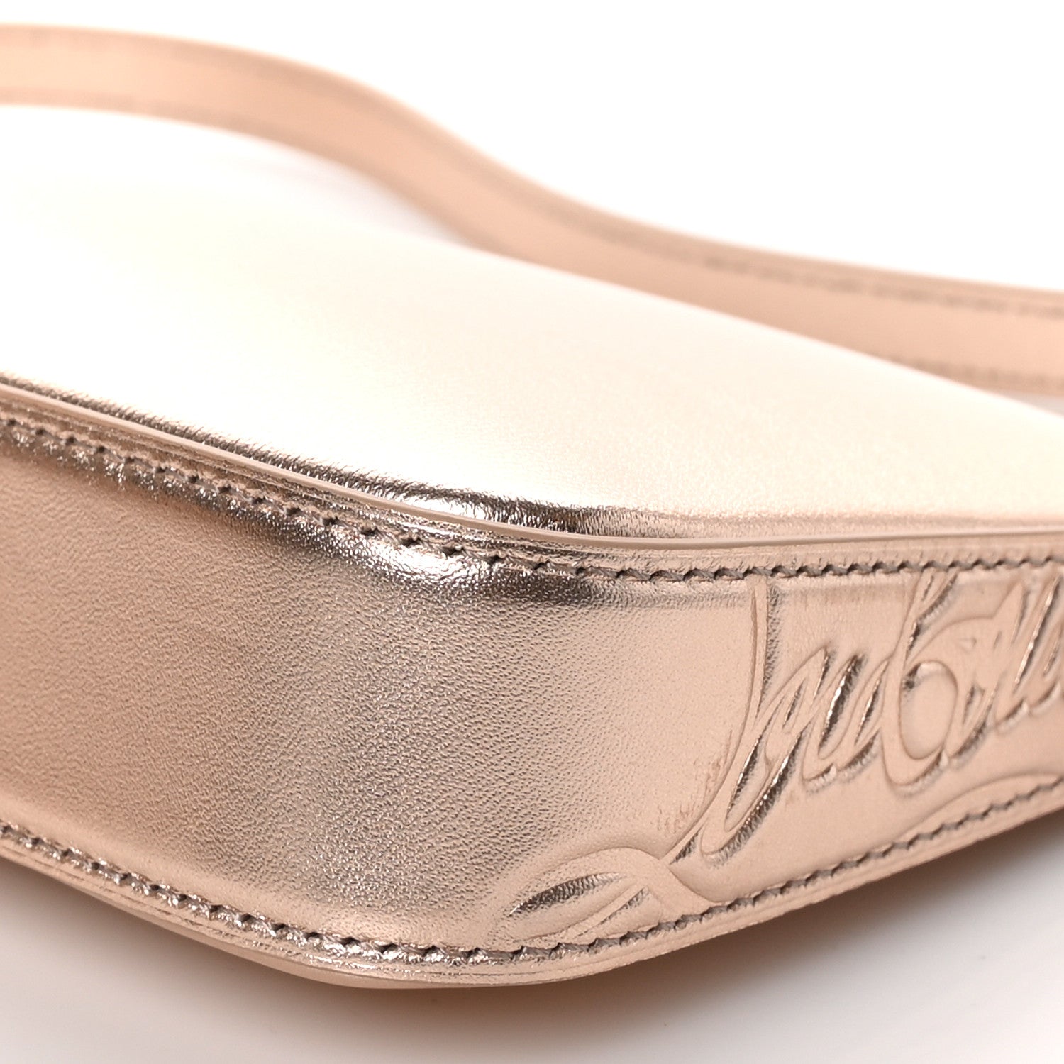 Christian Louboutin Metallic Nappa Loubila Shoulder Bag Leche 8 of 8