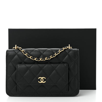 Chanel Caviar Quilted Pocket Clutch With Chain WOC Black 12 of 12