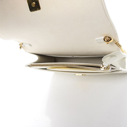 Fendi Vitello Elite Mink Fur Studded Karlito Tube Wallet on Chain White 5 of 11