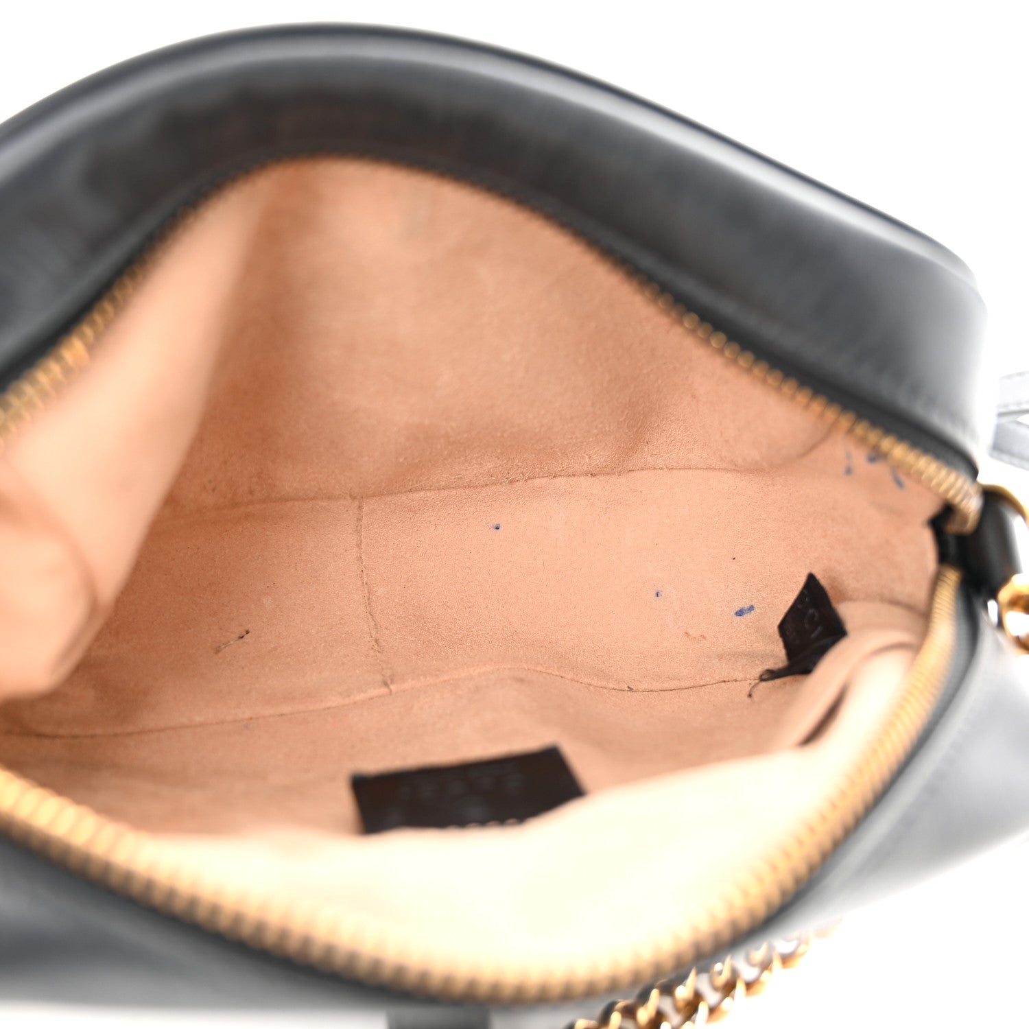 Gucci Calfskin Matelasse Mini GG Marmont Chain Shoulder Bag Black 5 of 11