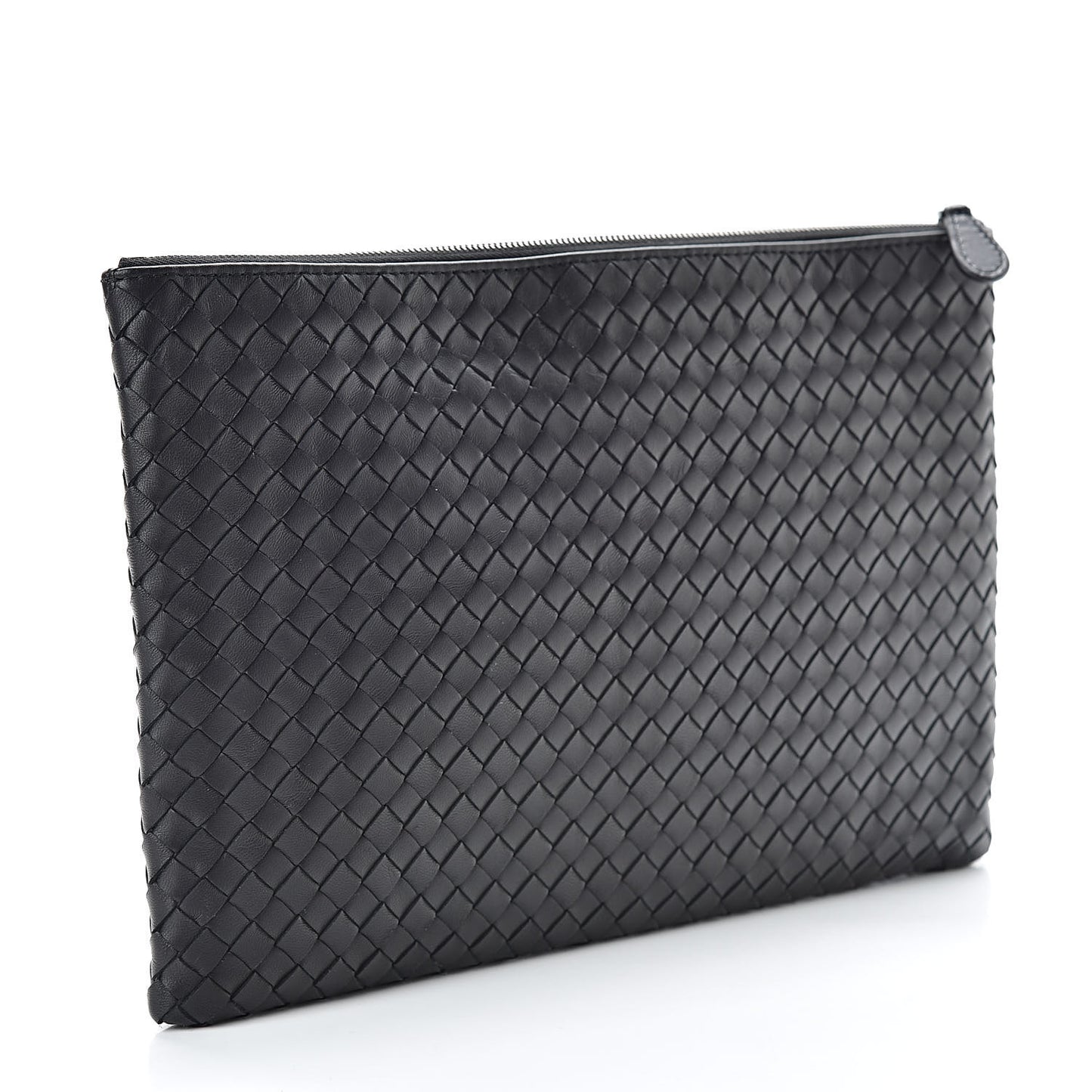 Nappa Intrecciato Zip Pouch Black