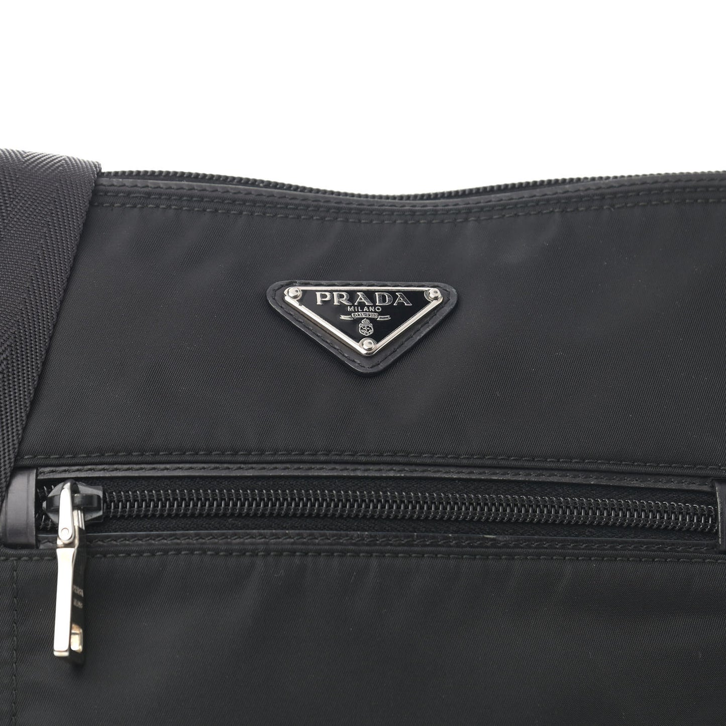 Nylon Vela Flat Messenger Bag Black