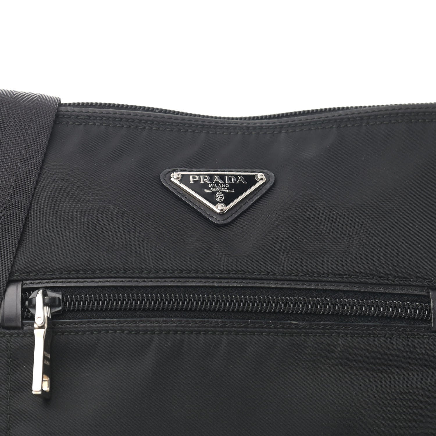 Prada Nylon Vela Flat Messenger Bag Black 7 of 11