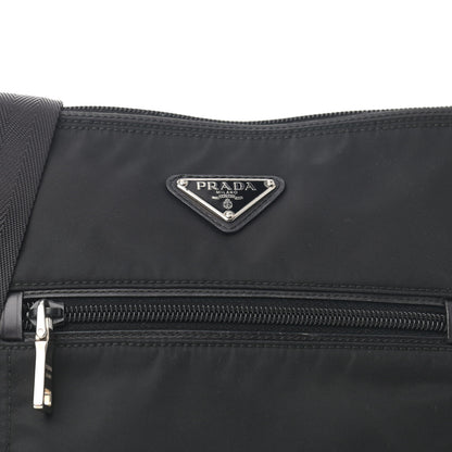 Prada Nylon Vela Flat Messenger Bag Black 7 of 11