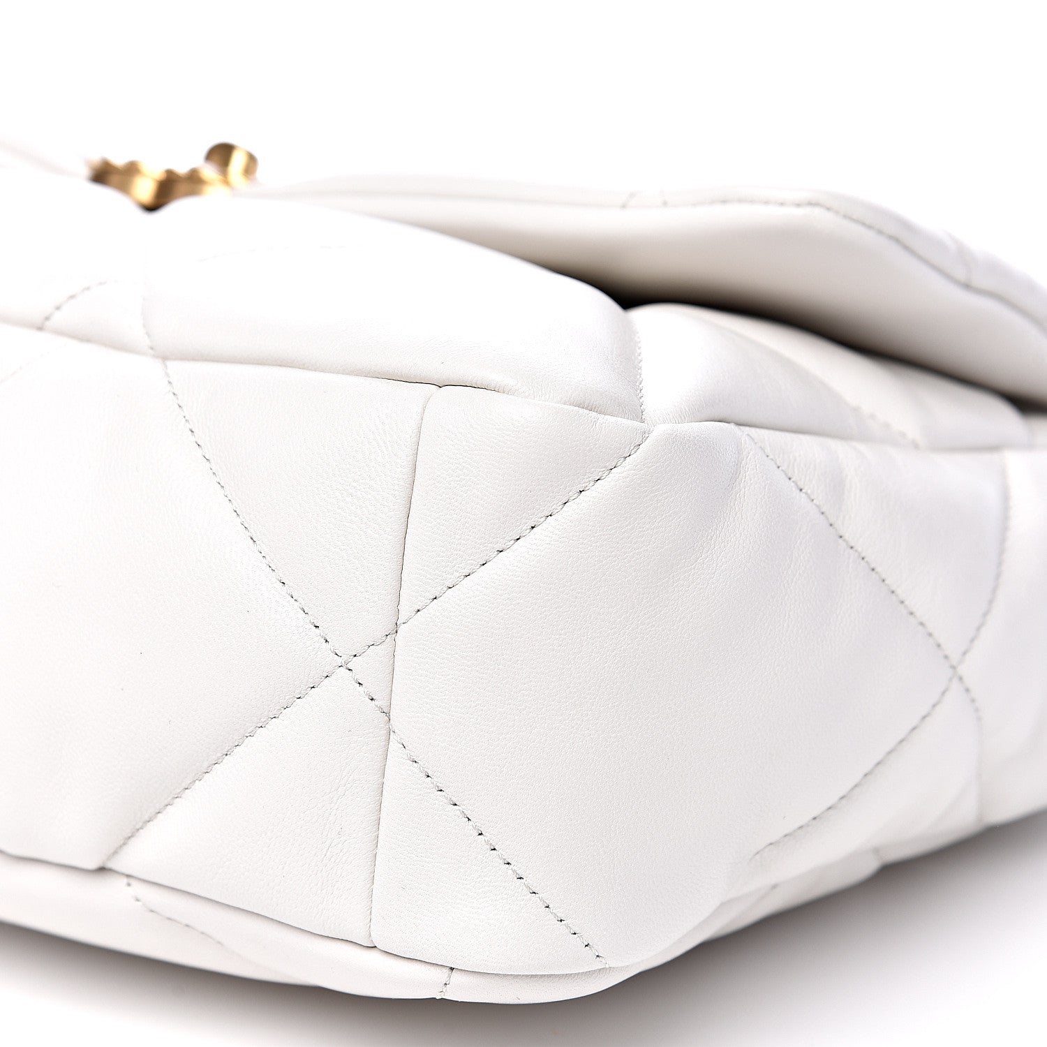 Chanel Goatskin Quilted Large 19 Flap White 7 of 9