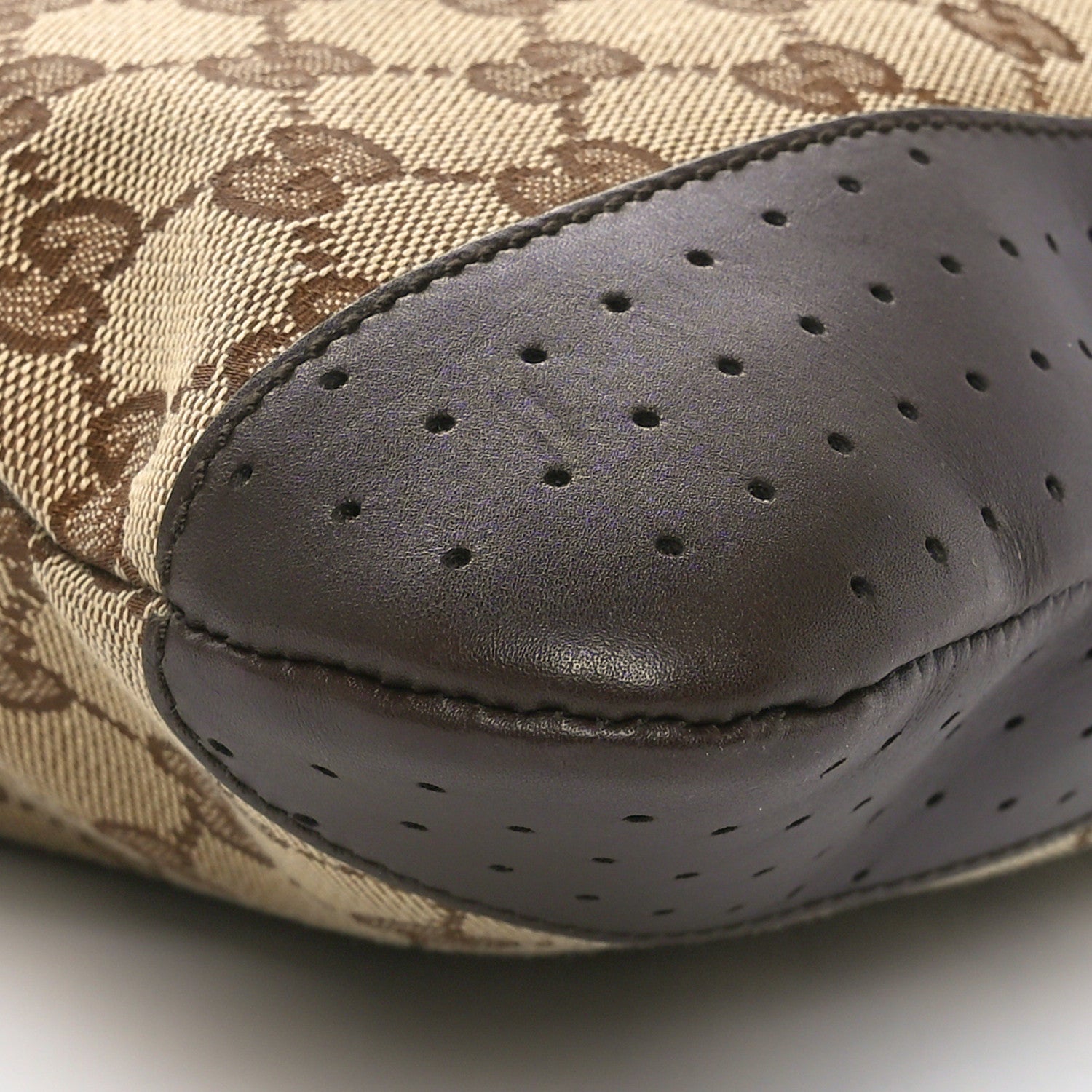 Gucci Monogram Calfskin Perforated Medium Flat Messenger Bag Dark Brown 9 of 10