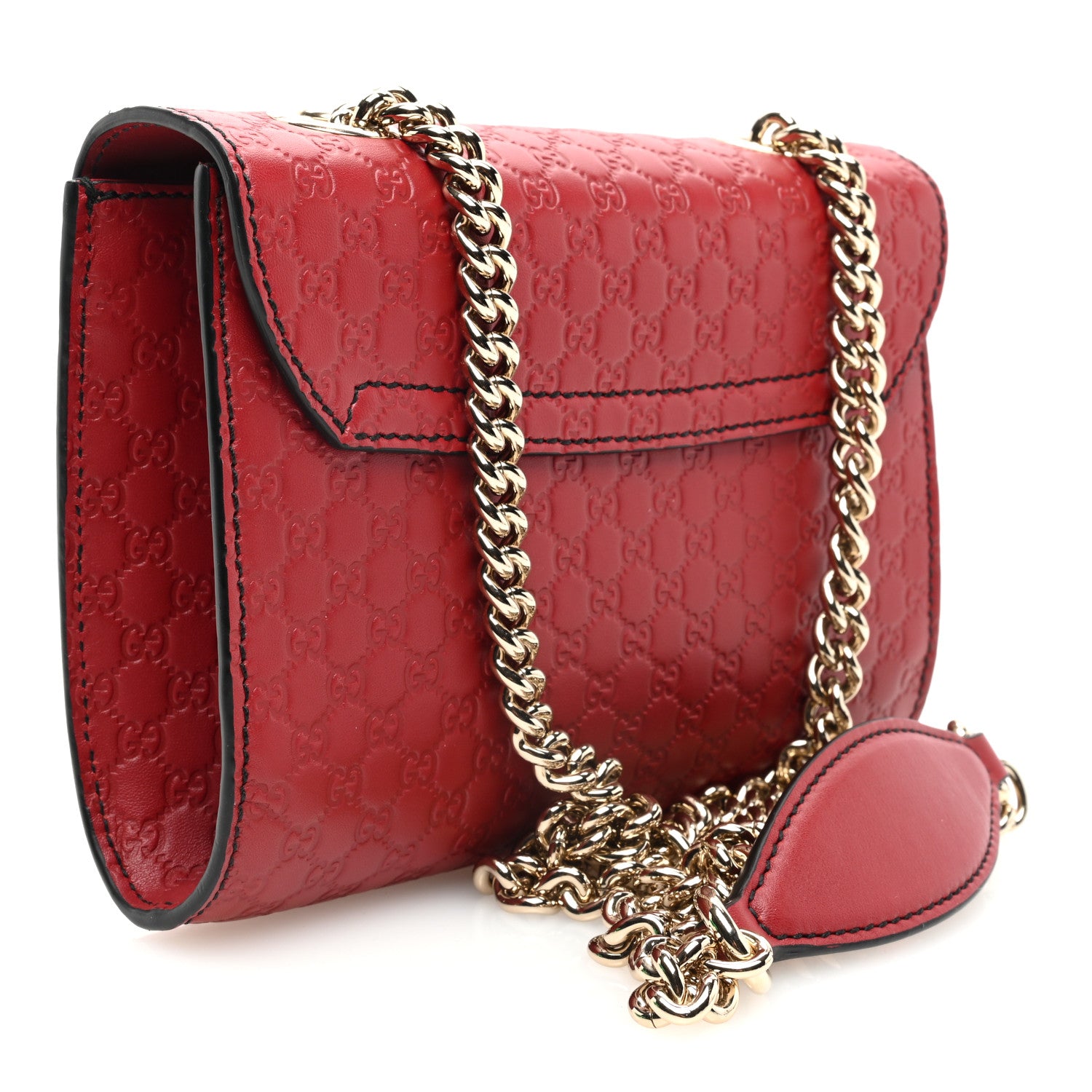 Gucci Soft Microguccissima Mini Emily Chain Shoulder Bag Rosso 3 of 9