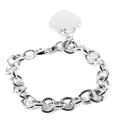 Tiffany Sterling Silver Heart Tag Charm Bracelet 3 of 5