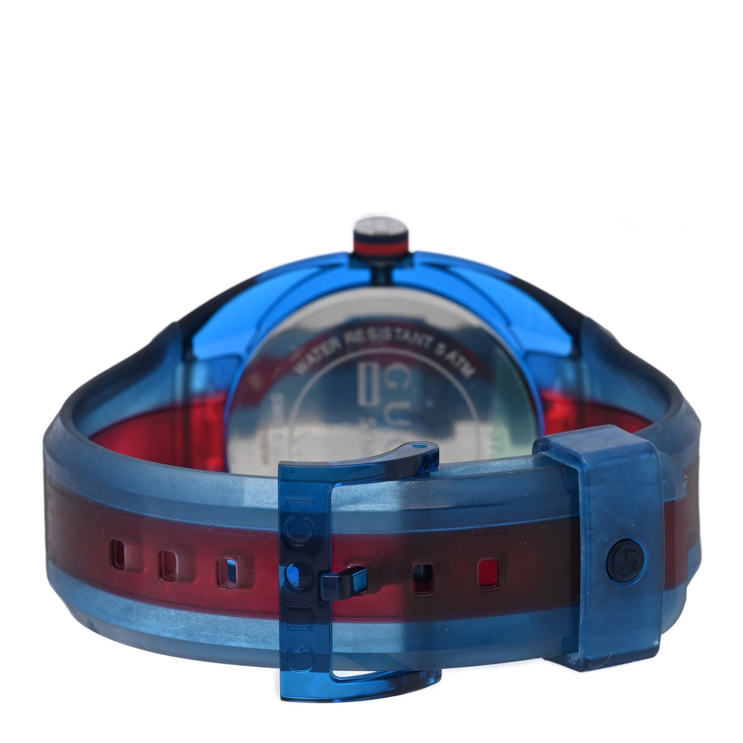 Stainless Steel Rubber 46mm Sync Web Quartz Watch Blue