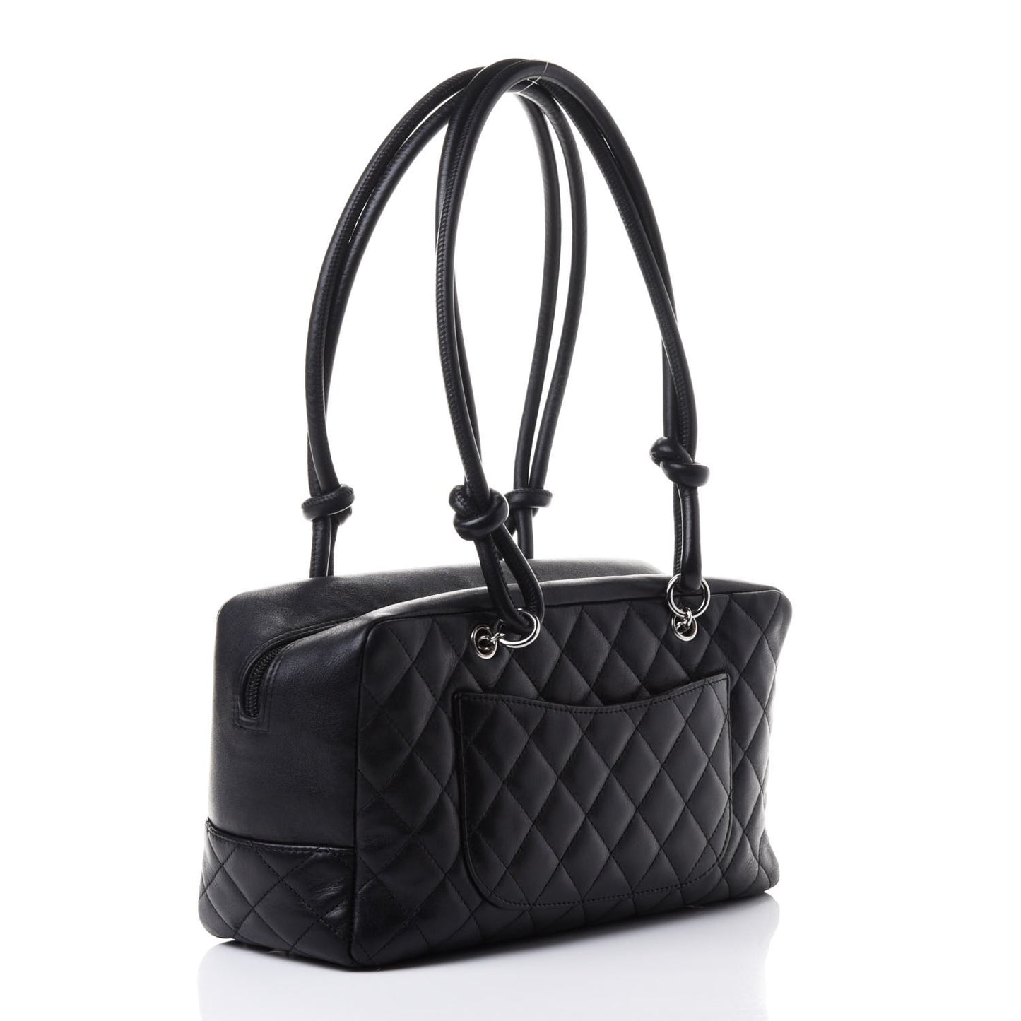 Calfskin Quilted Large Cambon Bowler Black