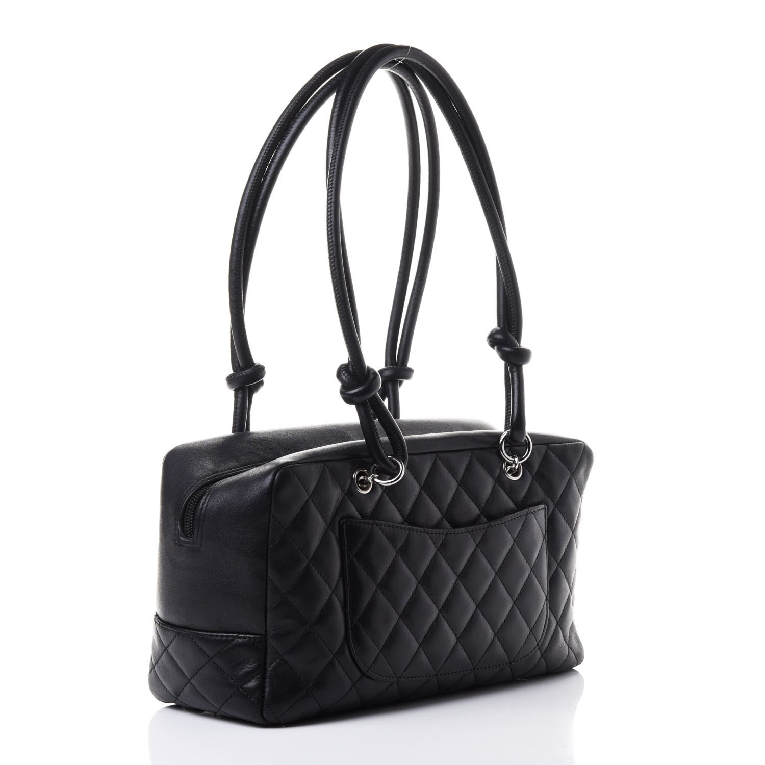 Chanel Calfskin Quilted Large Cambon Bowler Black 3 of 8