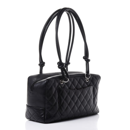 Chanel Calfskin Quilted Large Cambon Bowler Black 3 of 8